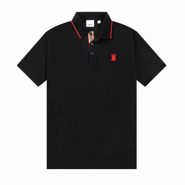 Bur春夏翻领Polo衫新款 经典织带门襟Tb刺绣Logo标识，定制字母标识纽扣，细节到位，采用 100% 棉质珠地布制成，手感舒适，配备用扣，三标齐全 颜色：
