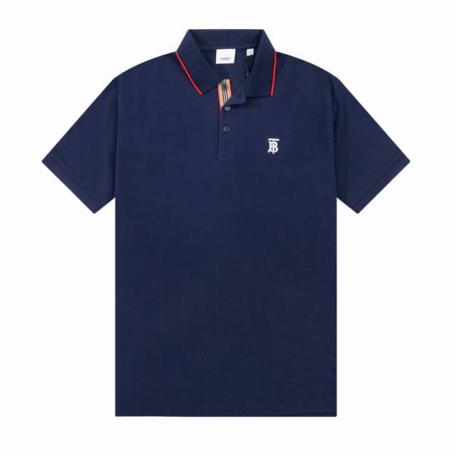 Bur春夏翻领Polo衫新款 经典织带门襟Tb刺绣Logo标识，定制字母标识纽扣，细节到位，采用 100% 棉质珠地布制成，手感舒适，配备用扣，三标齐全 颜色：