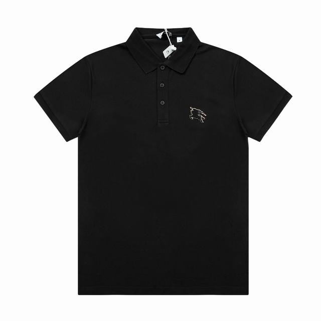 Bbr夏季新款男士翻领Polo衫，侧胸镂空战马标，细节到位，手感舒适 颜色：黑色，白色，卡其 码数：M--3Xl