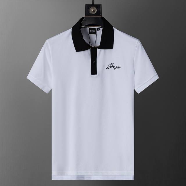 春夏官网同步新款翻领T恤Polo，丝光珠地面料 款式时尚 帅气，面料舒适，做工严谨 ，走线工整。上身效果好 码数 M-3Xl 白色