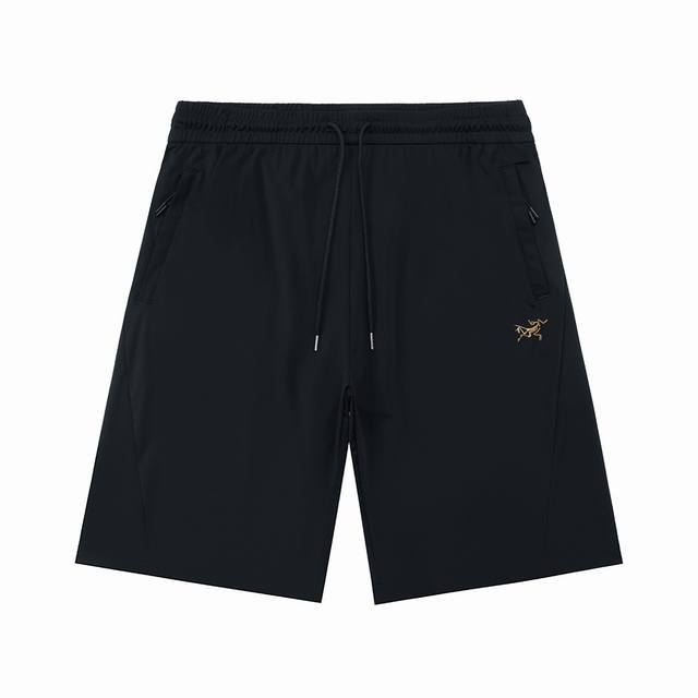 Arc Teryx 始祖鸟 2025新款 定制金标Logo 拉链口袋 可调节裤腰 男女日常通勤穿搭必备 休闲短裤 定制速干面料 腰标吊牌洗水唛三标齐全 颜色：藏