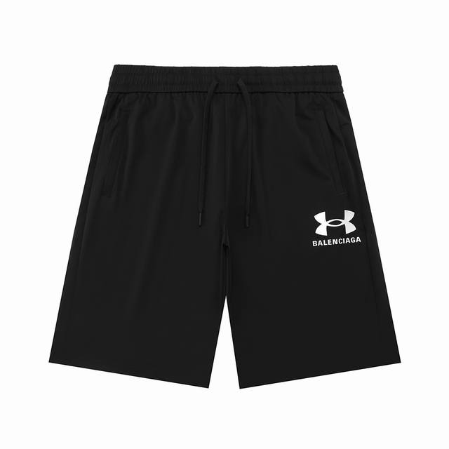 Balenciaga 巴黎世家 联名 Under Armour 安德玛 2025新款 立体凸胶Logo 拉链口袋 男女日常通勤穿搭必备 休闲短裤 定制速干面料
