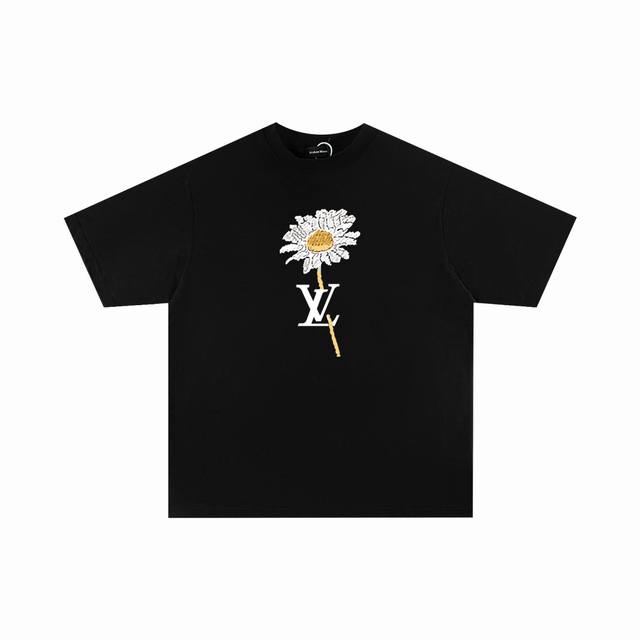 Lv 驴家 2025新款简约字母Logo图案短袖T恤短袖最顶级的品质原单短袖，顶级制作工艺进口面料，1R款独特设计，采用进口高端订制面料官网在售黑色吊牌 领标