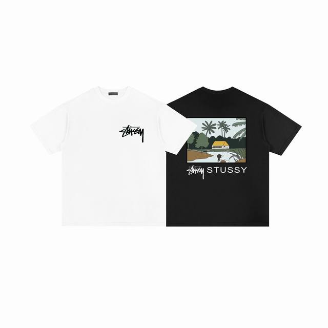 Stussy 斯图西 Tee Dice Pigment 海岛卡通明信片 男女短袖T恤 *21S 300G 40支双纱新疆棉 *市场天花板品质 辅料 贴纸 包装