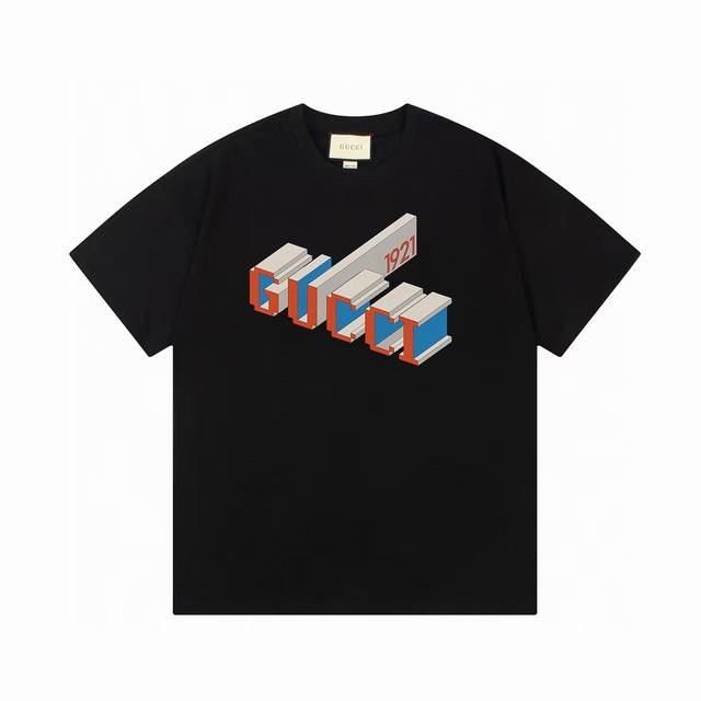 Gucci 古驰 2025Ss 原版面料 官方同款 短袖T恤 定制 300 克同缸染面料 手感舒适 春夏最新砖柜同步 时尚又个性 超级百搭 男女同款 人手必备吊