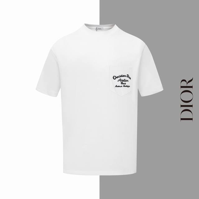 特价 码齐不退换款号#Z200迪奥口袋字母刺绣大标限定圆领短袖Dior 官网一致款式面料：32支双纱280克纯棉面料同缸同色织染螺纹 颜色一致工艺：进口机器前后