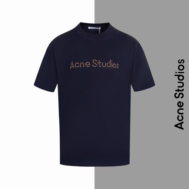 特价 白色藏青齐 不退换款号#Z173Acne铆钉字母圆领短袖Acnestudios官网一致款式面料：32支双纱280克纯棉面料同缸同色织染螺纹 颜色一致工艺：