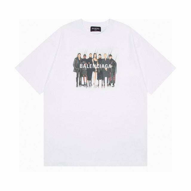 Balenciaga 巴黎世家2025 Ss 经典人像乐队直喷印花短袖T恤本市场No.1的质量 真正天花板品质全部原版开发注意细节图 避免被盗图商家混发 正确2