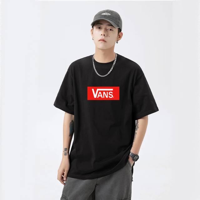 Vans 万斯 夏季专柜限定同步发售经典款五色百搭系列纯棉圆领短袖T恤上衣 甄选260G高克重精梳棉纯棉面料，区别市场廉价货质感无敌，定制螺纹领口，胸前万斯经典