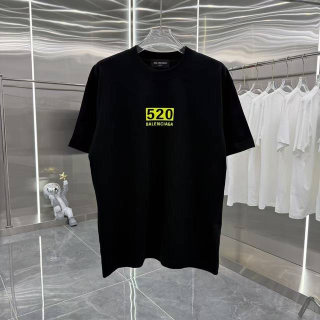 Bal 巴黎世家 2025夏季新款 圆领T恤 个性刻字模工艺 男女同款宽松版 S M L Xl Xxl 五个码 黑色 白色 浅绿色