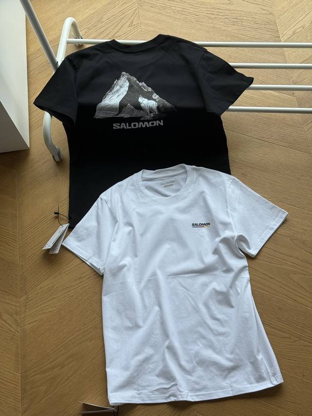 供 Salomon萨洛蒙 后背山峰 纯棉短袖Tee 男女同款黑色 白色 M～3Xl原版纯棉面料，进口原版Logo印花！区别通货版本！各处小细节完美呈现，全套原版