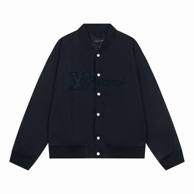 K361# Louis Vuitton 路易威登 1V 24Ss Lover刺绣特厚重磅斜纹全棉布飞行员棒球服夹克外套男女同款 正确版本面料采用定制特厚斜纹全棉