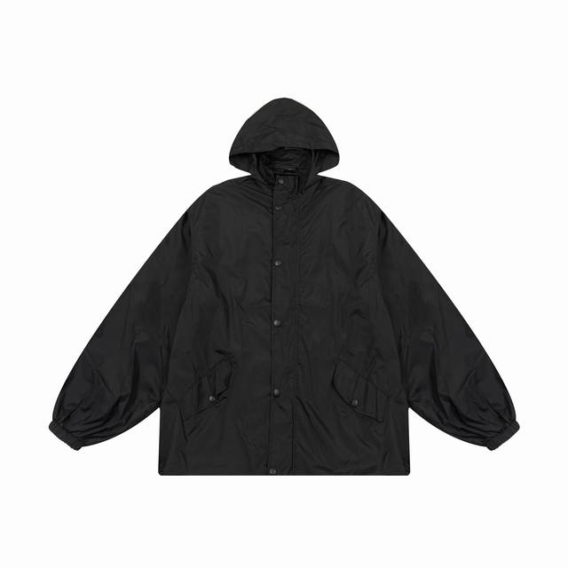 K339# Balenciaga 巴黎世家 Blcg 24Ss 大廓形袖子可拆卸冲锋衣夹克 正确版本巴黎时装周高定走秀款袖子可拆卸设计 一衣两穿 不同风格采用T