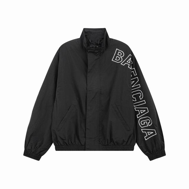 K324# Balenciaga 巴黎世家24Ss走秀款 镂空刺绣巴黎运动风夹克外套裤子套装刺绣Logo采用进口田岛绣花机 精细绣花无毛边杂线 非常紧密 凹凸质