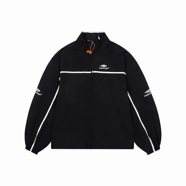 K243# 最高版本 Balenciaga 巴黎世家 Blcg 3B明星刘昊然走秀款白条拼接冲锋衣夹克三防涂层工艺 防水必备 内里高密度聚酯网眼布原大牌代工厂P