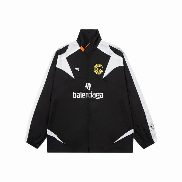K # 最高版本 Balenciaga 巴黎世家 Blcg 24Ss 足球10号拼接联名拼接作训冲锋衣夹克外套 官网同步面料采用80支平纹高密度涤纶面料原版一致