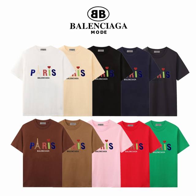 巴黎世家 Balenciaga 巴黎铁塔情侣款短袖抖音 小红书 爆款简单耐看的设计 Is 剪裁宽松风格男女同款 情侣款 Oversize版型 尺码推荐表 M 9
