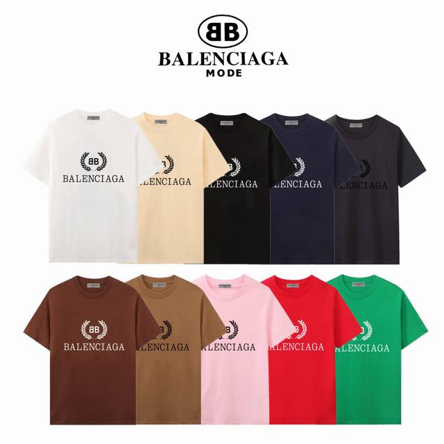 巴黎世家 Balenciaga 麦穗经典款短袖 抖音 小红书 爆款简单耐看的设计 Is 剪裁宽松风格男女同款 情侣款 Oversize版型 尺码推荐表 M 90