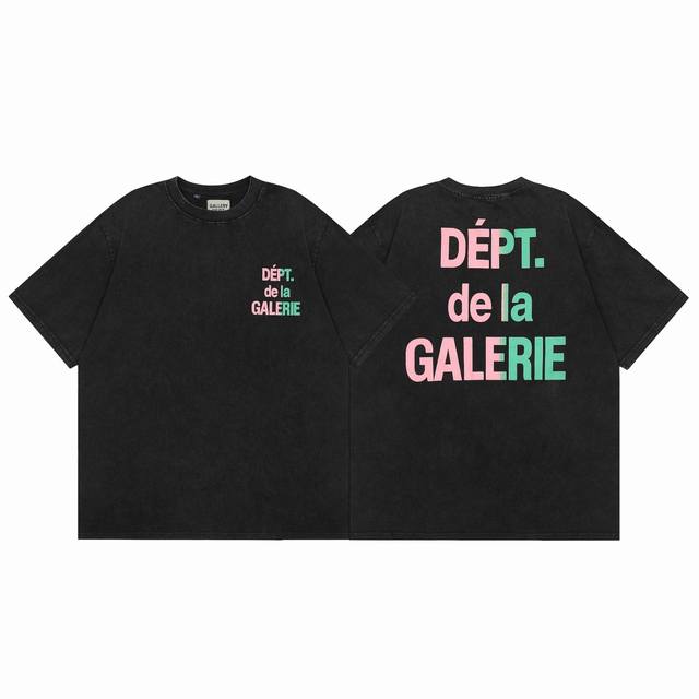 Gallery Dept 渐变字母 做旧水洗美式简约休闲潮流百搭高街宽松短袖T恤面料：280G重磅炒盐做旧精梳棉工艺：大厂原单面料，重工石磨水洗，阿苏特改性染色