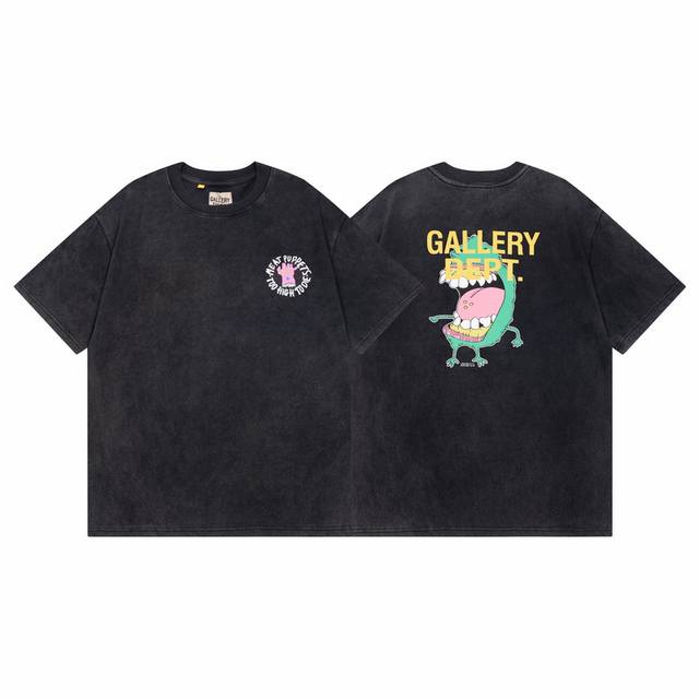 Gallery Dept 卡通小怪兽 做旧水洗美式简约休闲潮流百搭高街宽松短袖T恤面料：280G重磅炒盐做旧精梳棉工艺：大厂原单面料，重工石磨水洗，阿苏特改性染
