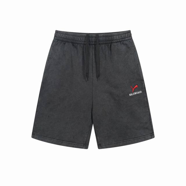 Balenciaga 巴黎世家2025 Ss 新款联名Puma刺绣做旧洗水短裤本市场No.1的质量 真正天花板品质 全部原版开发注意细节图 避免被盗图商家混发