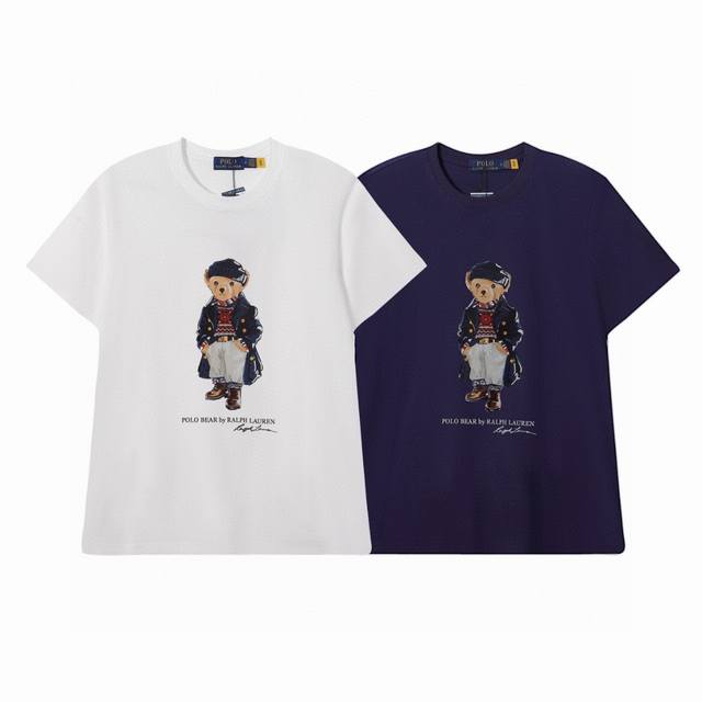 特价 只有Xs 顶级品质 拉夫劳伦Ralph Lauren新款小熊印花短袖 圆领的设计，修饰脖颈线条和脸型，增加日常中的精致感，整体给出一种慵懒休闲风，完全不挑