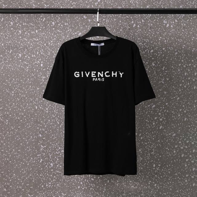 603#Givenchy 男女同款 32S双纱爽全棉250克重高品质数码直喷工艺-颜色黑 白-码数Xs-L-