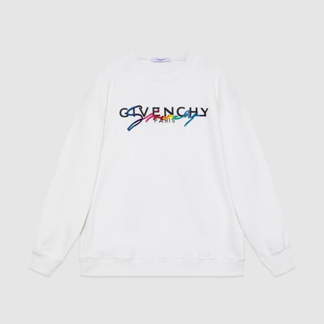 702#Givenchy 男女同款-宽松欧版 460克高品质精密双股大卫衣限量版新款专柜专属高级订制引入进口机器多彩万针刺绣工艺-颜色黑 白-码数Xs-L-