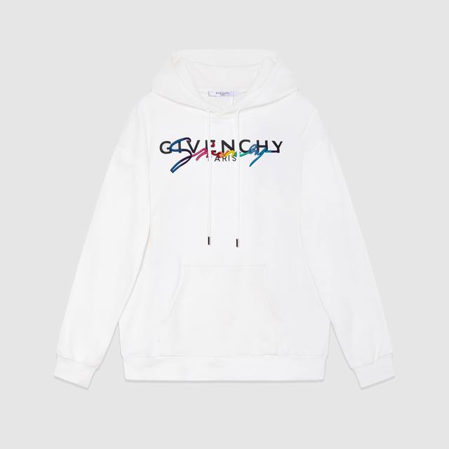 701#Givenchy 男女同款-宽松欧版 460克高品质精密双股连帽大卫衣限量版新款专柜专属高级订制引入进口机器多彩万针刺绣工艺-颜色黑 白-码数Xs-L-