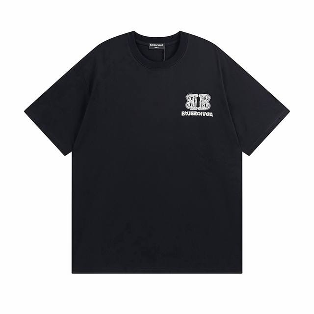 顶级版本 大货细节图 #巴黎23Ss双B标识刺绣短袖# Balenci*Ga巴黎# 面料采用240G巴黎专用双纱*高克重1比1双纱罗纹 前后幅采用进口田岛绣花机