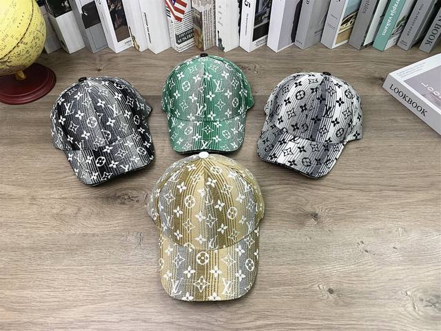 9656# #Lv经典款帽子满Logo棒球帽男女鸭舌帽休闲百搭显脸小帽子#可调节颜色：黑色 卡其色 灰色 绿色