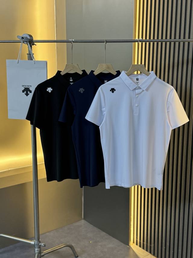 Descente 迪桑特 2025夏季新款男士休闲户外Polo短袖-Color：黑色 藏蓝色 白色-Size： L Xl 2Xl 3Xl 4Xl 5Xl 沉稳大