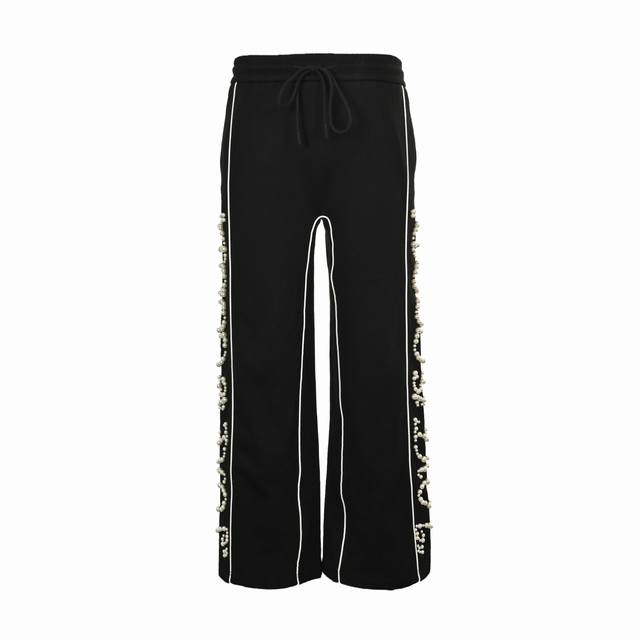 Good Brand Love Is Good珍珠休闲长裤 男女同款 500克重面料颜色：黑色 蓝色Size:S-Xl