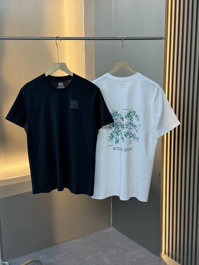 Kolonsport 可隆 25年夏季款圆领半袖T恤-Color：黑色 白色-Size：M L Xl 2Xl 3Xl 选用优质纯棉面料，质地柔软亲肤，透气性绝佳