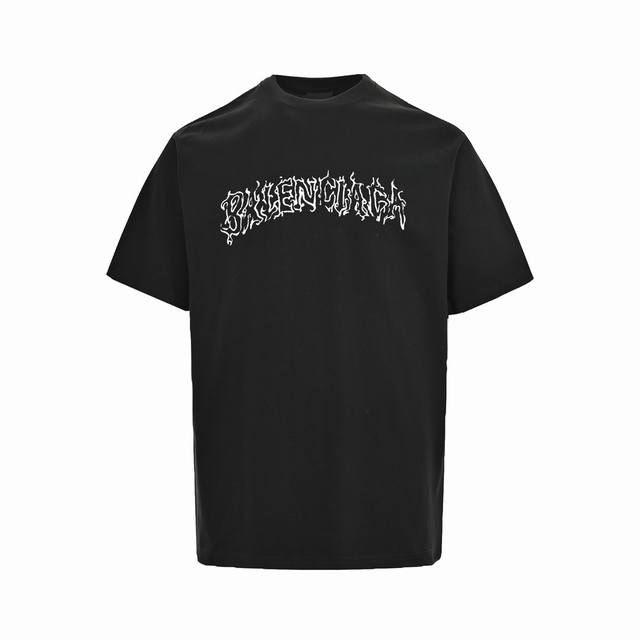Balenciaga 巴黎世家 24Ss 龙年火焰字母印花短袖原版杭州国专6300购入，面料采用300克精梳全棉材质，成衣水洗工艺，印花采用进口水浆丝网印花工艺