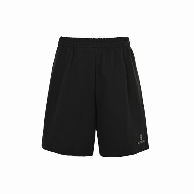 Balenciaga 巴黎世家 25Ss 大写双B巴黎字母刺绣短裤采用定制高支纯棉，经预缩水处理确保洗后稳定性，克重达500G M2 洗涤后实测 ，赋予短裤重磅