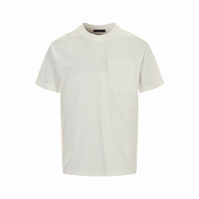 Louis Vuitton 路易威登 24Ss 口袋老花浮雕压花短袖经典口袋压花工艺，230克纯棉面料，柔软亲肤细腻。做工细致，厚度适中。Size:Xs-L