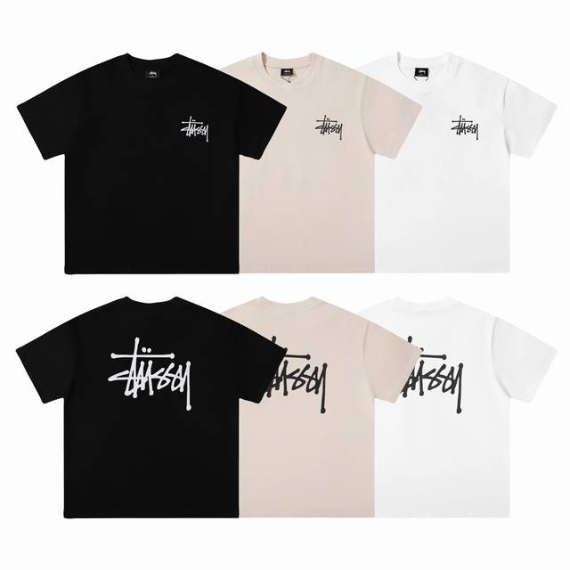 Stussy新款经典字母印花短袖面料：240克双纱高密度纯棉面料- 工艺: 整件衣服采用精密压花工艺- 男女同款均可驾驭- 尺码： M L Xl Xxl 3Xl