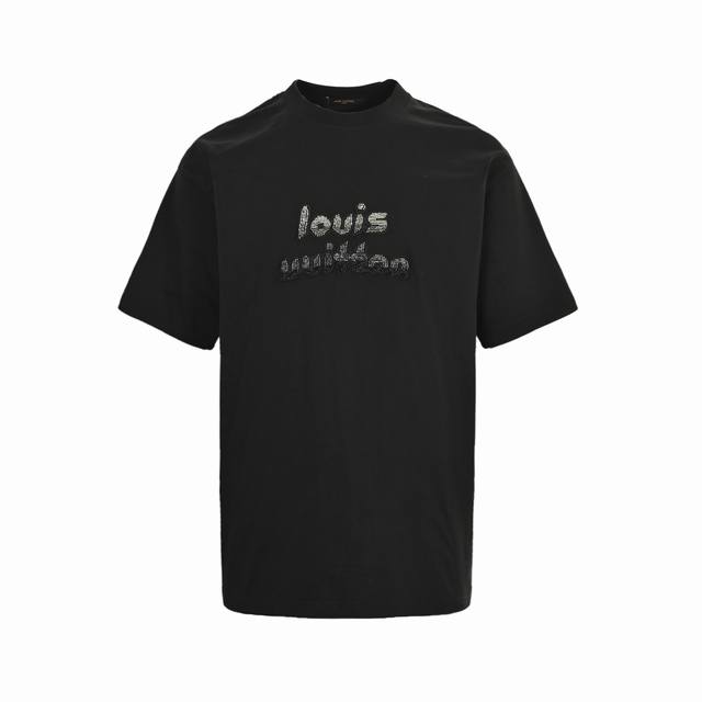 Louis Vuitton 路易威登 25Ss 幻彩串珠重工短袖定制260克全棉双纱硬挺面料 布面干净 布纹清晰 手感非常细腻扎实 更加力挺 舒适透气不易变形不