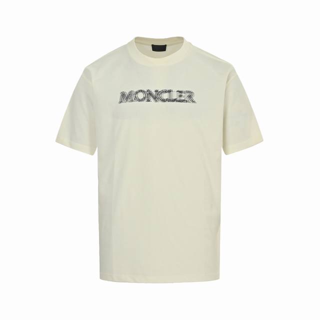 Moncler 蒙口 25Ss 线条重影字母印花短袖独家定制280G32支双纱纯棉面料质感非常柔软舒适 %区别市场的顶级面料 搭配350G1×1螺纹 面料与螺纹