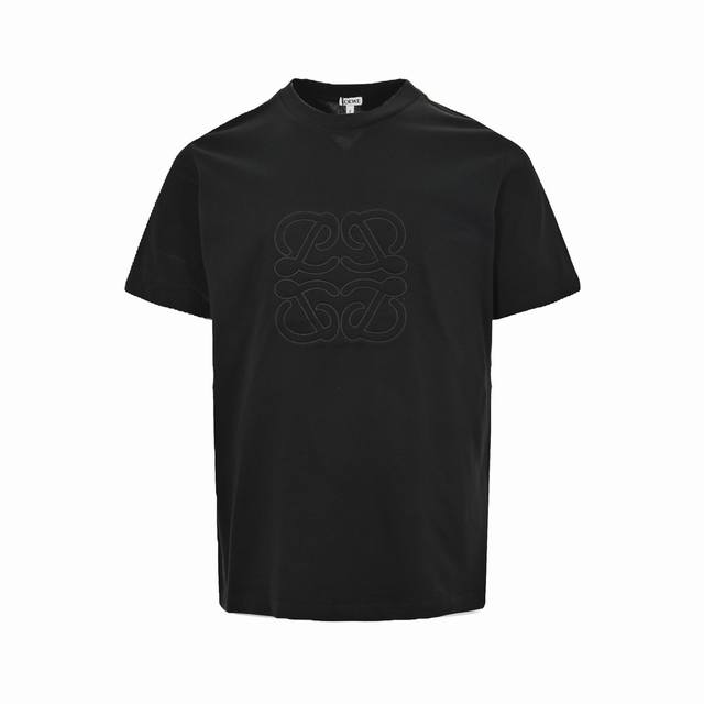 Loewe 罗意威 24Ss 刺绣大Logo短袖26支精棉紧密平纹 克面料，配套1*1十字罗纹260克，胸前Loewe徽标采用进口机平绣，线面工整整洁，触感细腻