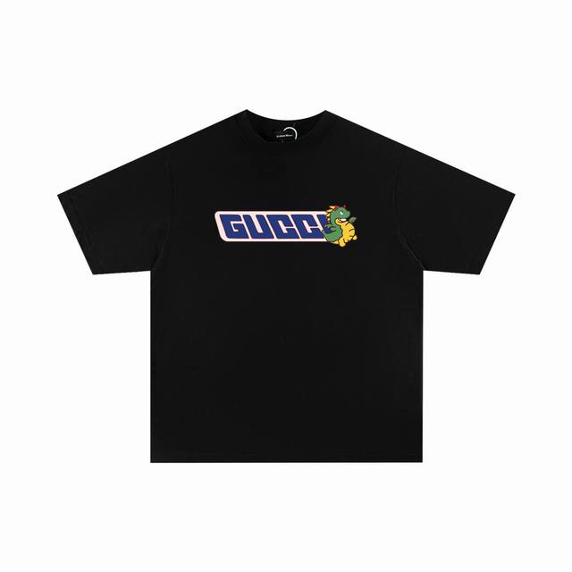 Mp#G0 P 300克紧密双纱面料-G家25夏日系列 Gucci简约品牌字母休闲T恤 -采用双纱纯棉300克面料，短T，三标齐全，面料颜色定制定染，不缩水不退