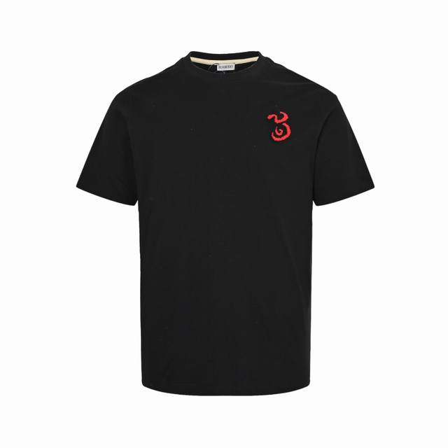 Burberry 巴宝莉 25Ss 蛇年限定毛巾绣Logo刺绣短袖定做布料 印花辅料细节都是采用一比一复刻 采用260G棉质布料32支精双棉纱平纹 无蚀尘毛艺工