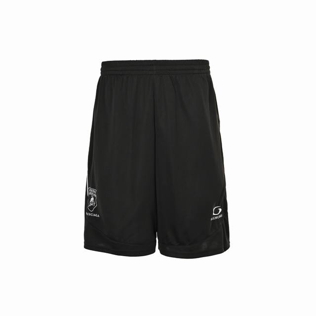 Balenciaga 巴黎世家 兰博基尼联名63号刺绣印花套装短裤科技网面平纹针织面料，正面和背面饰以Lamborghini Team艺术作品印花和刺绣，Bal