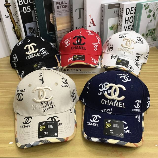 8568# #Chanel刺绣棒球帽休闲户外鸭舌帽男女百搭#可调节颜色：黑色 红色 白色 杏色 藏青色
