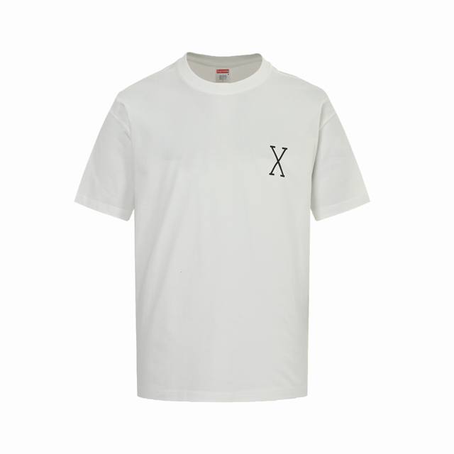 Supreme 背面X字母Logo印花短袖Supreme X 40 Acres Ss25联名款 Week9 Malcolm X Tee 背面X字母Logo印花圆