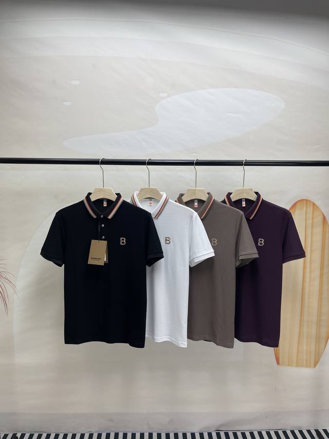 Burberry 巴宝莉 25Ss 经典战马B字Logo刺绣短袖Polo衫面料采用定制240G珠地棉面料，田岛刺绣机刺绣，非普通刺绣不跑线， 精选高档珠地网眼布