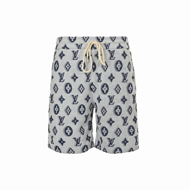 Louis Vuitton 路易威登 25Ss 满印老花Logo提花短裤 2025Ss新款针织短裤，采用棉质毛圈面料精心制作，饰以同色调提花图案，突显Lv经典的