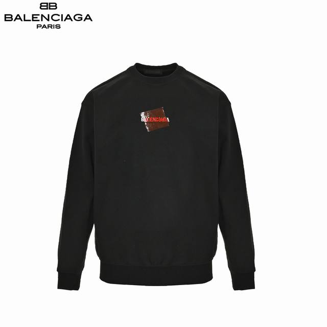 Balenciaga 巴黎世家 25Ss 胶带刺绣圆领卫衣设计感十足 欢迎对比面料采用巴黎Zp定织定染全棉双纱、克重 克，布面干净.布纹清晰，柔软舒适。螺纹釆用
