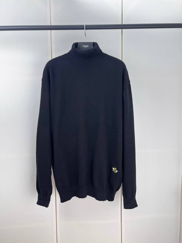 Dior迪奥小蜜蜂刺绣高领针织打底衫S M L Xl